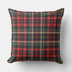 Traditional Red & Green Scottish Tartan Plaid Cushion