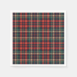 Traditional Red & Green Scottish Tartan Plaid Napkin