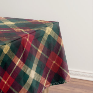 Traditional Red Green Tartan Plaid Tablecloth