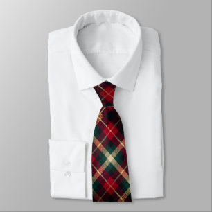Traditional Red Green Tartan Plaid Tie