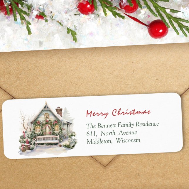 Traditional Red Green Watercolor Christmas Home (Creator Uploaded)