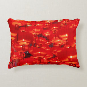 Traditional red lanterns decorated for Chinese new Decorative Cushion