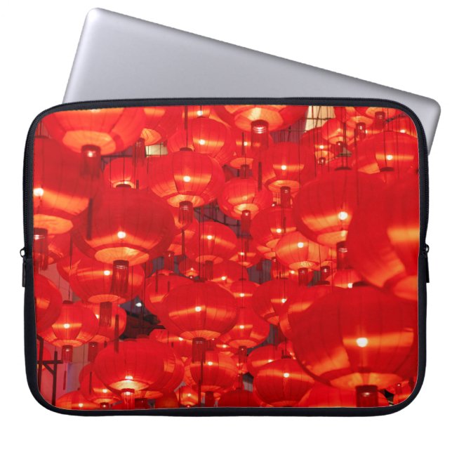 Traditional red lanterns decorated for Chinese new Laptop Sleeve (Front)