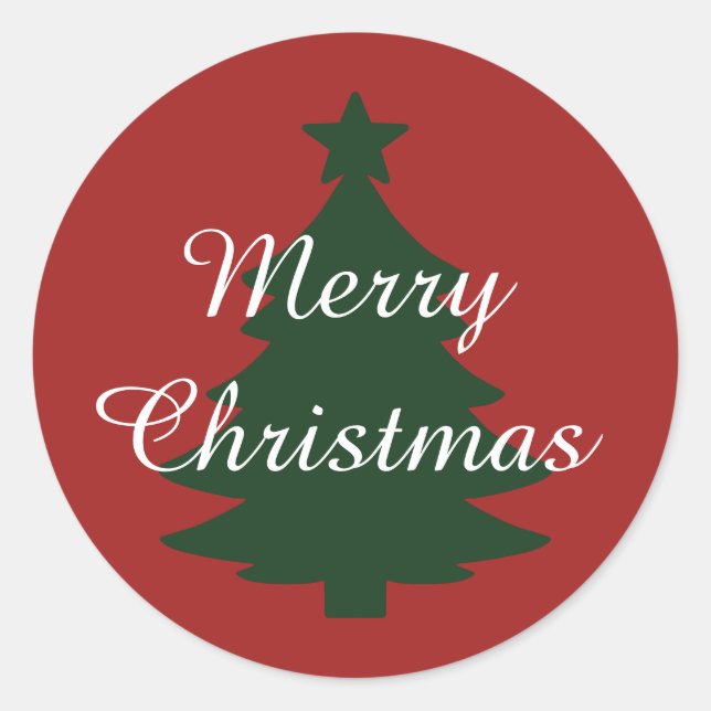 Traditional Red - Merry Christmas Sticker (Front)