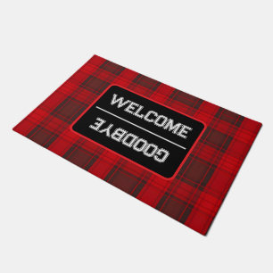 Traditional Red Plaid Tartan Modern Collection Doormat
