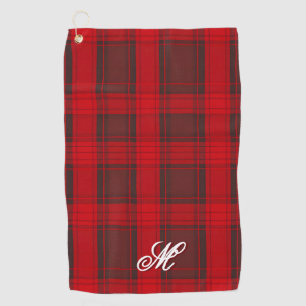 Traditional Red Plaid Tartan Modern Collection Golf Towel