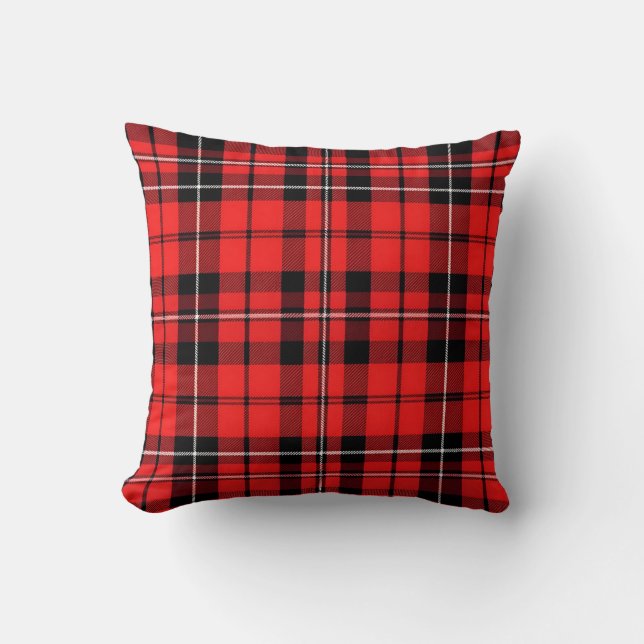 Traditional Red Plaid Tartan Popular Collection Cushion (Front)