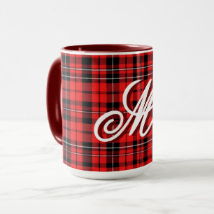 Traditional Red Plaid Tartan Popular Collection Mug