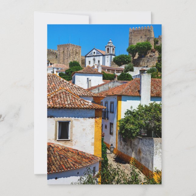Traditional Red Roof Houses | Portugal Thank You Card (Front)