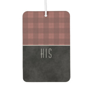 Traditional Red Tartan Plaid with Monograms Car Air Freshener