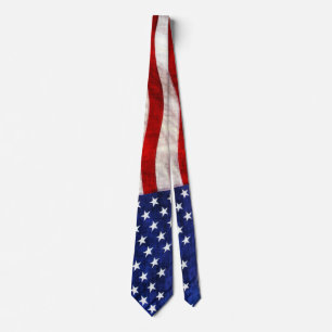 Traditional Red, White & Blue Patriotic US Flag Tie