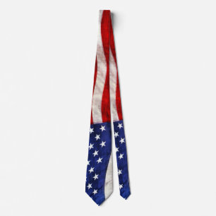 Traditional Red, White & Blue Patriotic US Flag Tie