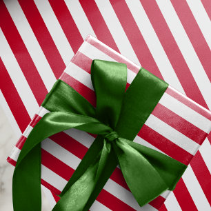 Traditional Red White Candy Stripes Wrapping Paper