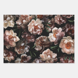 Traditional Rembrandt Styled Floral Wrapping Paper Sheet