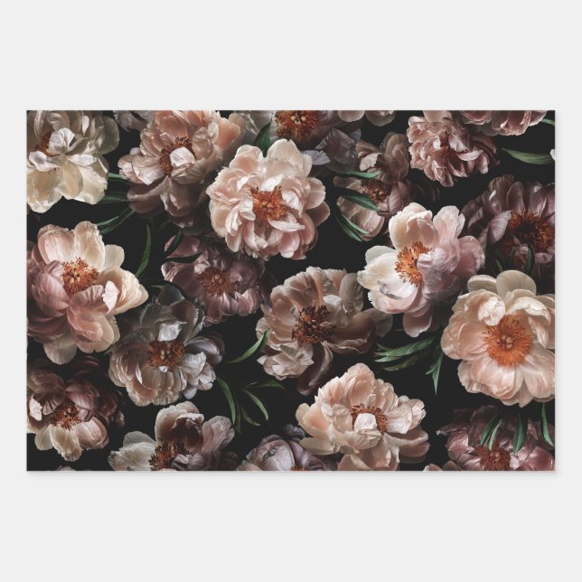 Traditional Rembrandt Styled Floral  Wrapping Paper Sheet (Front 3)