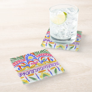 traditional Romanian decor Glass Coaster