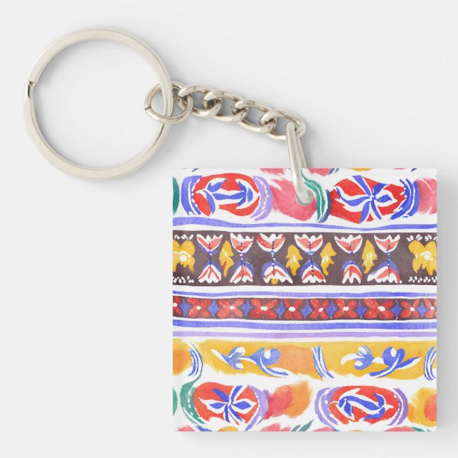 traditional Romanian decor Key Ring (Front)