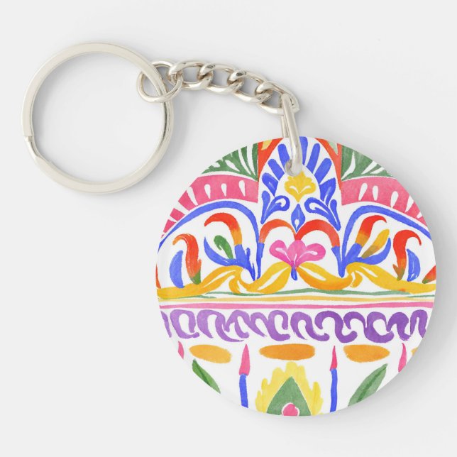 traditional Romanian decor Key Ring (Front)