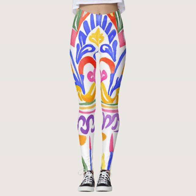 traditional Romanian decor Leggings (Front)