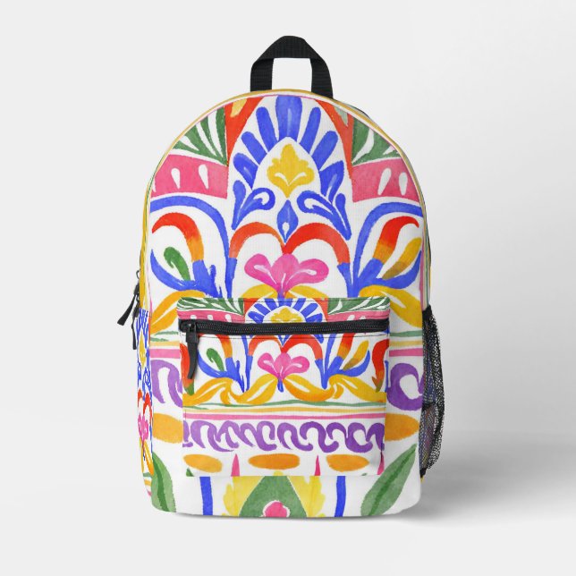 traditional Romanian decor Printed Backpack (Front)