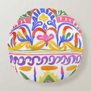traditional Romanian decor Round Cushion