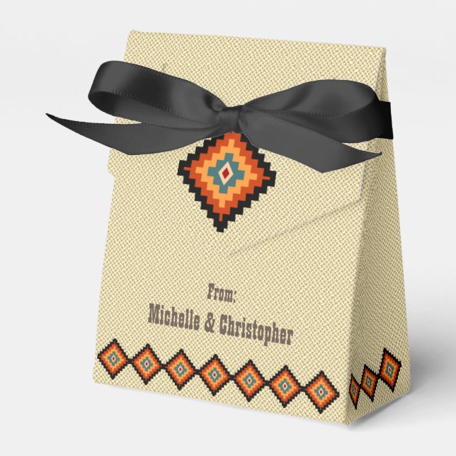 Traditional Romanian Folk Art Motifs Favour Box (Front Side)