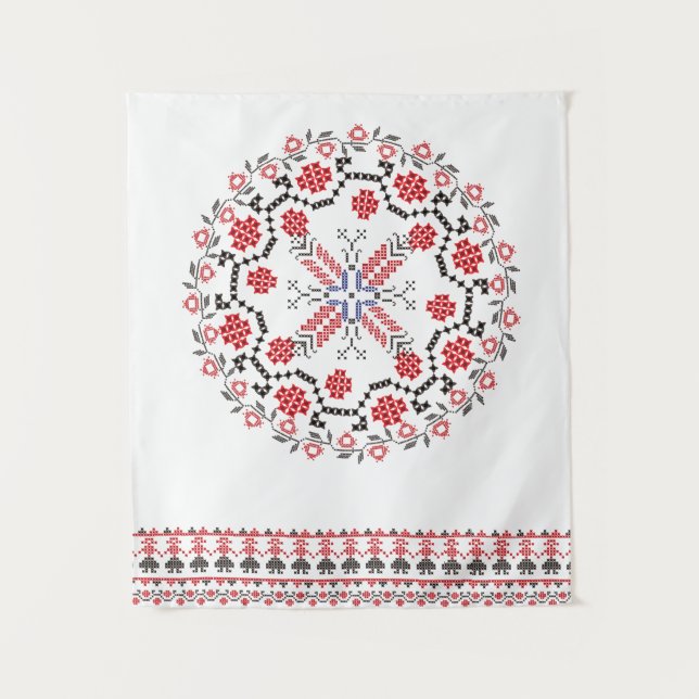 Traditional Romanian folk art motifs  Romania 1 Tapestry (Front)