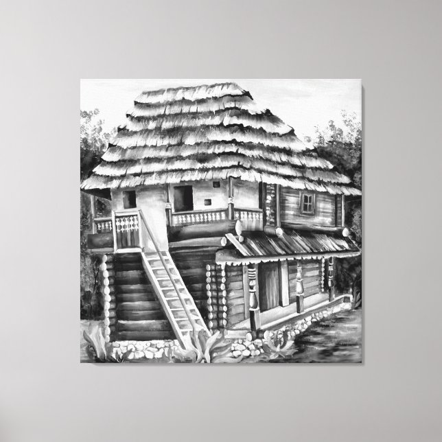 Traditional Romanian Old House In Transylvania Canvas Print (Front)