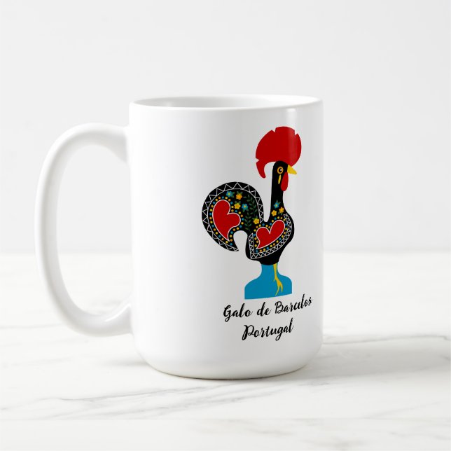 Traditional Rooster of Barcelos in black    Coffee Mug (Left)