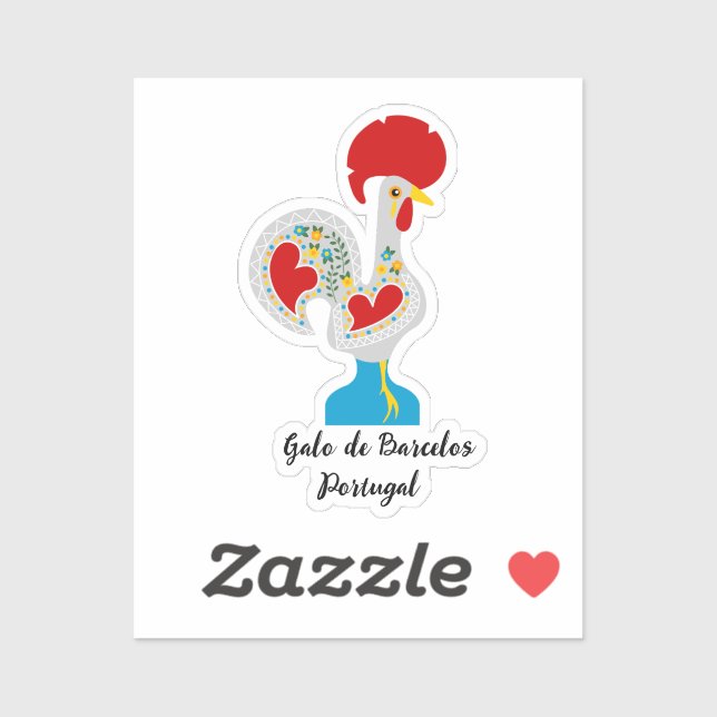 Traditional Rooster of Barcelos in white  (Sheet)
