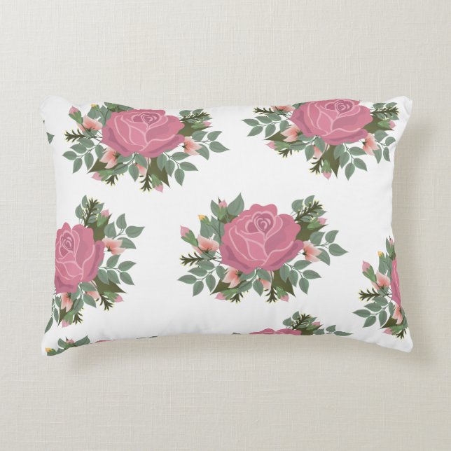 Traditional Rose posy Decorative Cushion (Front)