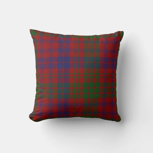Traditional Ross Tartan Plaid Pillow (Front)