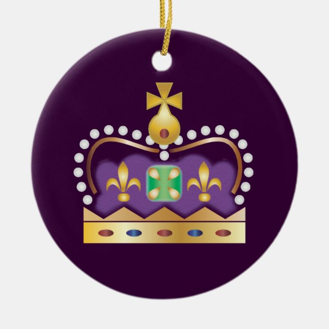 Traditional Royal Crown Ceramic Tree Decoration (Front)