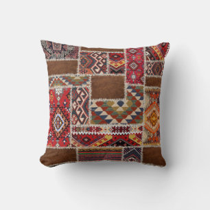 Traditional Rug Patchwork: Decorative Carpet Décor Cushion