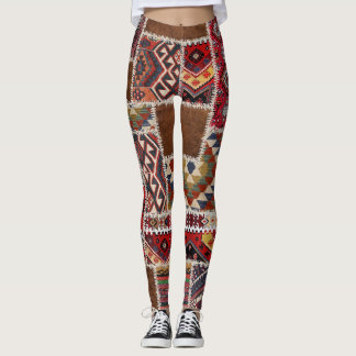 Traditional Rug Patchwork: Decorative Carpet Décor Leggings