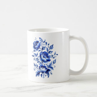 Traditional Russian Folk Porcelain Style Coffee Mug