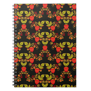 Traditional Russian seamless pattern with berries Notebook