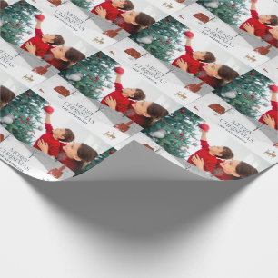 Traditional Rustic 1 photo Winter Merry Christmas Wrapping Paper