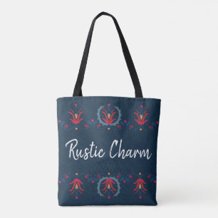Traditional Rustic Hungarian Floral Folk   Tote Bag