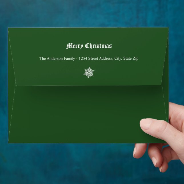 Traditional Rustic Merry Christmas Holiday Mailing Envelope (Hand)