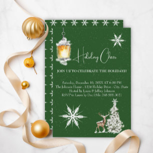 Traditional Rustic  Merry Christmas  Invitation