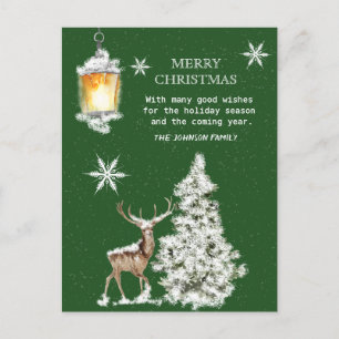 Traditional Rustic  Merry Christmas Postcard