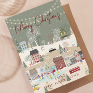 Traditional Rustic Red 1 photo Merry Christmas Holiday Card