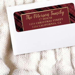 Traditional Rustic Red and Gold Plaid Christmas