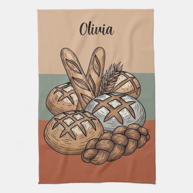 Traditional Rustic Sourdough & Baguette Tea Towel (Vertical)