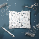 Traditional Rustic Winter forest blue Christmas Wrapping Paper<br><div class="desc">Traditional Rustic personalised Winter forest blue grey minimal modern japandi Holiday gift wrap.</div>