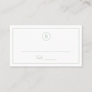 Traditional Sage Green Elegant Wedding Place Card