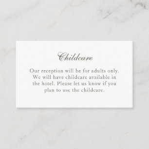 Traditional Sage Green No Children Insert Card