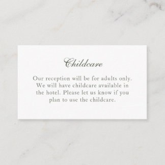 Traditional Sage Green No Children Insert Card