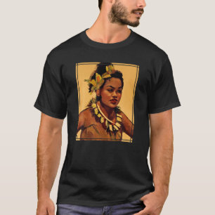 Traditional Samoan Female Face Paint Polynesian He T-Shirt
